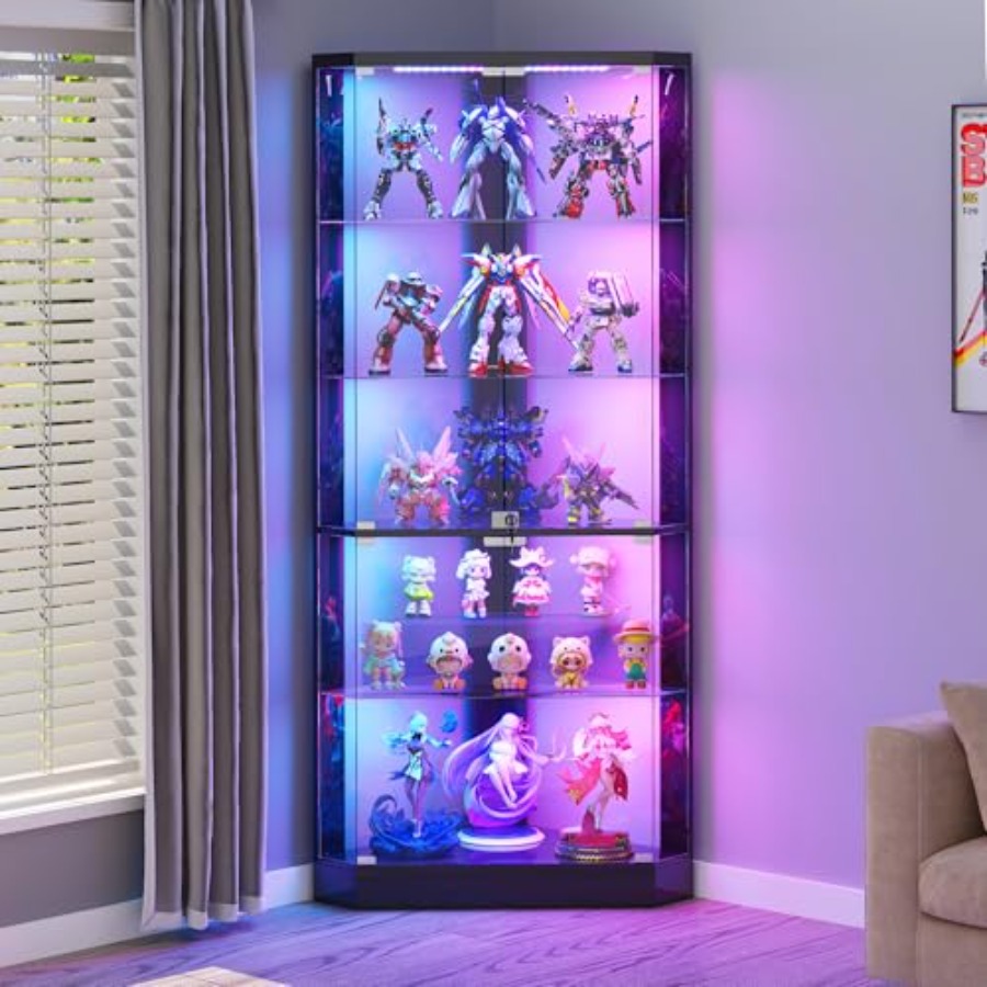 Display Case Acrylic - Vitrina de Esquina con Luces RGB